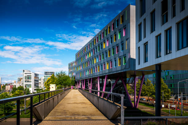istock modern office buildings in Karlsruhe, Germany 1269663843