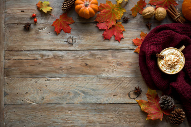 istock Autumn composition with Pumpkin Spice Latte 1269665510