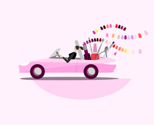 ilustrações de stock, clip art, desenhos animados e ícones de mobile beauty salon - auto mobile