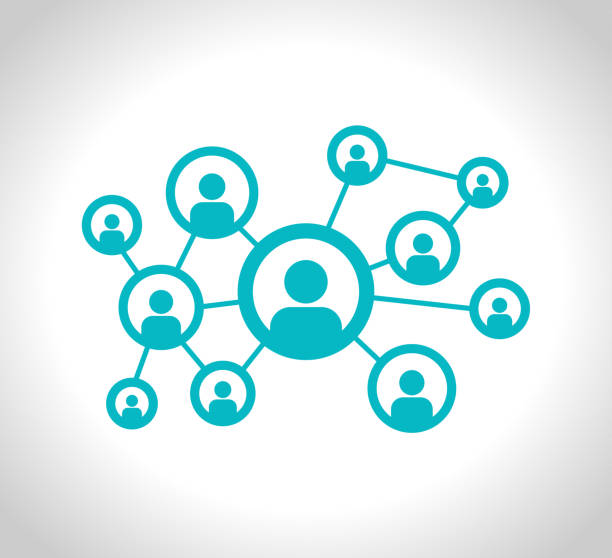 social network stock ilustracja. ikona wektora połączenia, sieci komputerowej, mediów społecznościowych lub komunikacji - teamwork cooperation strategy unity stock illustrations