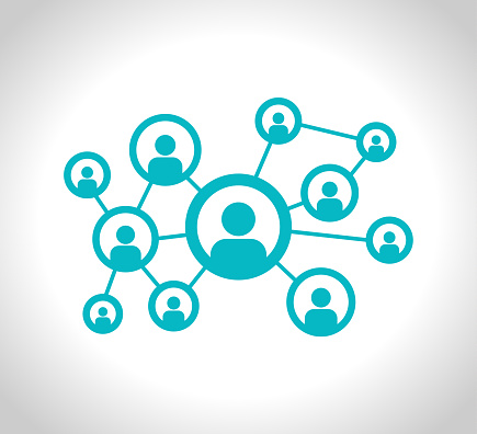 Social Network stock Illustration. Connection, Computer Network, Social Media or Communication vector icon