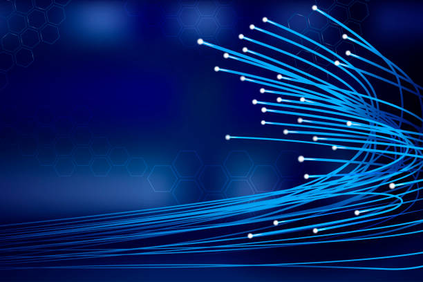 Fiber Optics Background Blue Digital Background fiber stock illustrations