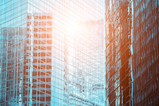 istock Modern office building close up in sunlight 1269677717
