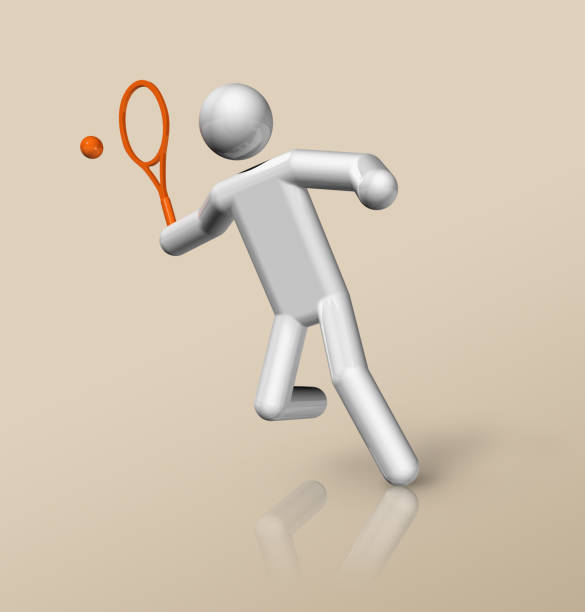 three dimensional tennis symbol, iconic sports. Illustration
