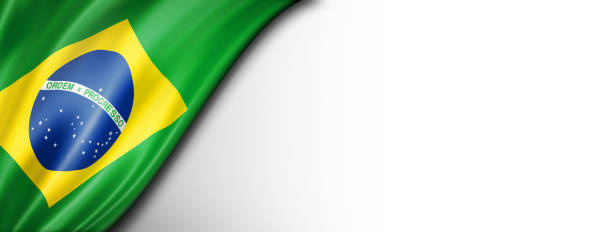 istock Brazilian flag isolated on white banner 1269678030