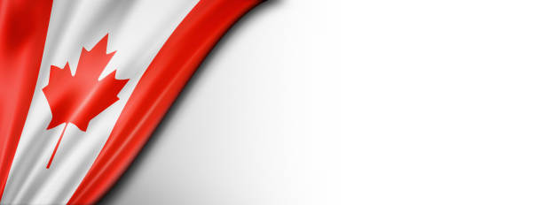 istock Canadian flag isolated on white banner 1269678034