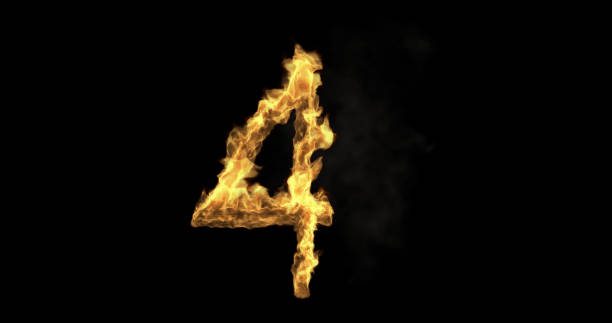 istock Burning number four on a transparent background 1269679090