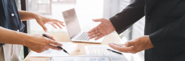 istock Financial inspector calculating a numbers in office room. 1269684005