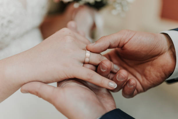 istock The bride and groom exchange wedding rings. 1269687357
