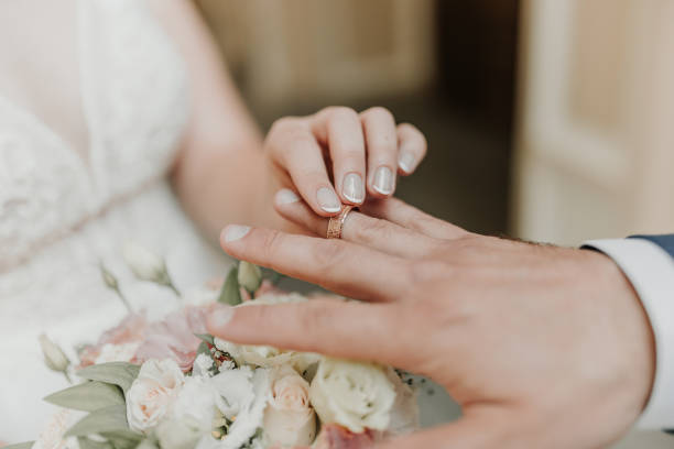istock The bride and groom exchange wedding rings. 1269687587