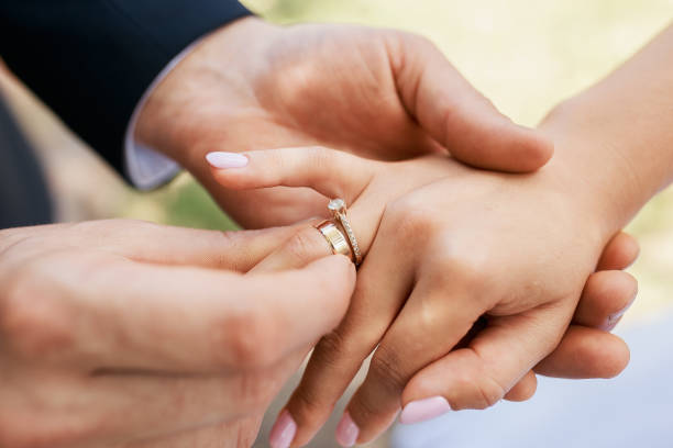 istock Wedding couple exchanging wedding rings. Wedding rings. 1269687593