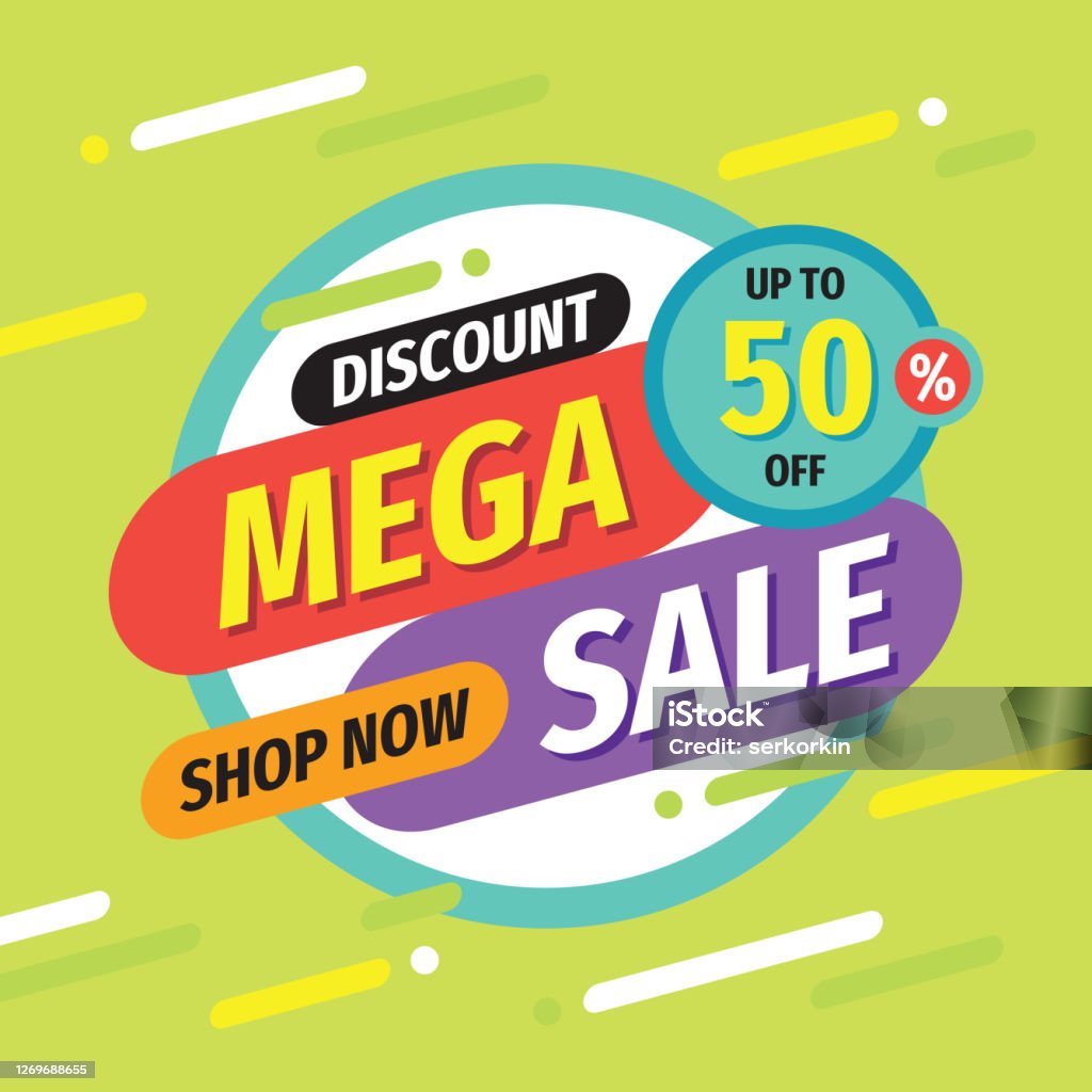 Off Sale Graphics Mega Sale Vector Layout Concept Illustration Discount Up To 50 Off ...