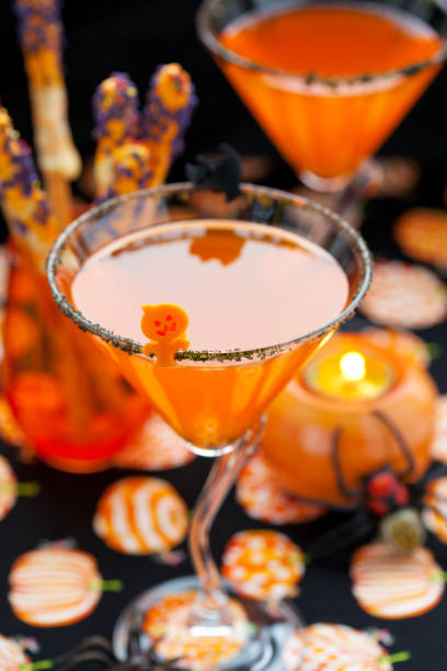 istock Chocolate Dipped Pretzels and drinks for Halloween 1269696250
