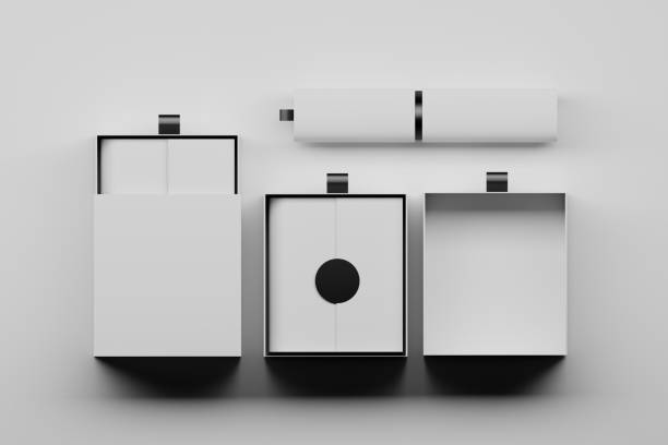 istock Collection set of white and black minimalist boxes 1269696646