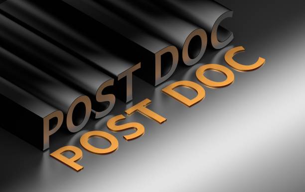 Post doctoral position POST DOC words on black background stock photo
