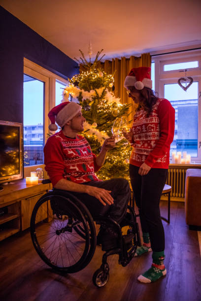 istock Christmas for disabled couple in xmas home 1269699082