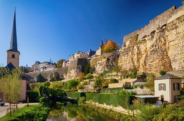 Luxembourg City in autumn stock photo
