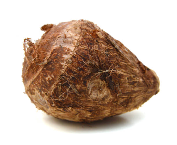 istock Closeup of taro on white background 1269700570