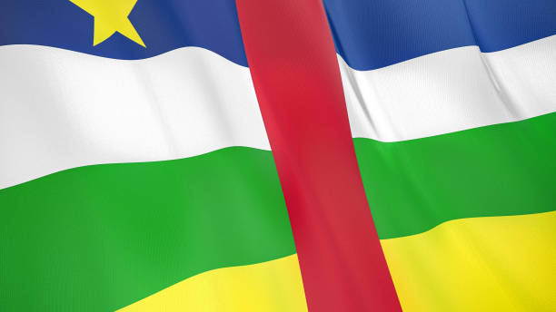 die flagge derzentralafrikanischen republik3d abbildung. - bangui stock-fotos und bilder