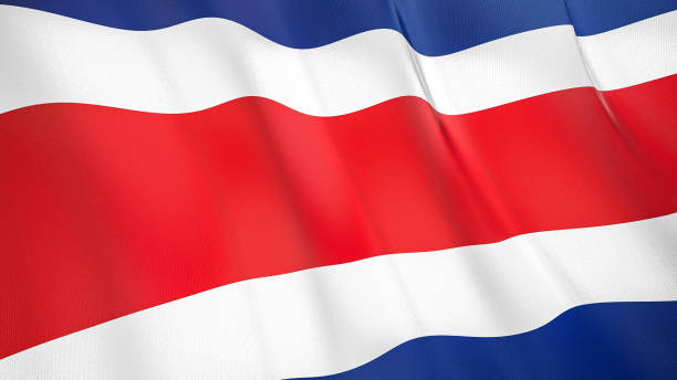 The flag ofCosta Rica3D illustration. The waving flag of Costa Rica . High quality 3D illustration. Perfect for news, reportage, events. puerto limon stock pictures, royalty-free photos & images