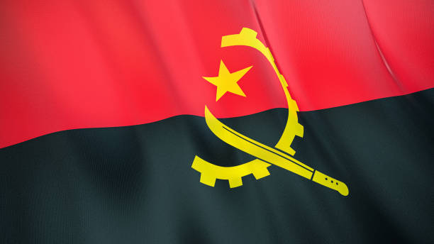 istock The flag ofAngola3D illustration. 1269703101