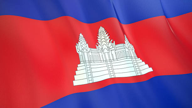 The flag ofCambodia3D illustration. The waving flag of Cambodia . High quality 3D illustration. Perfect for news, reportage, events. khmer stock pictures, royalty-free photos & images
