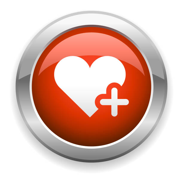 ilustrações de stock, clip art, desenhos animados e ícones de add to favorites heart shape glossy icon - square shape plus sign mathematical symbol social networking