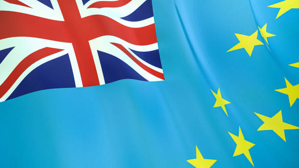 Tuvalu Flag. Flag with a beautiful glossy silk texture.