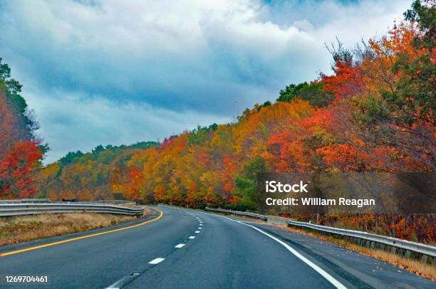 Highway With Beautiful Fall Colorsupstate New York Stock Photo - Download Image Now