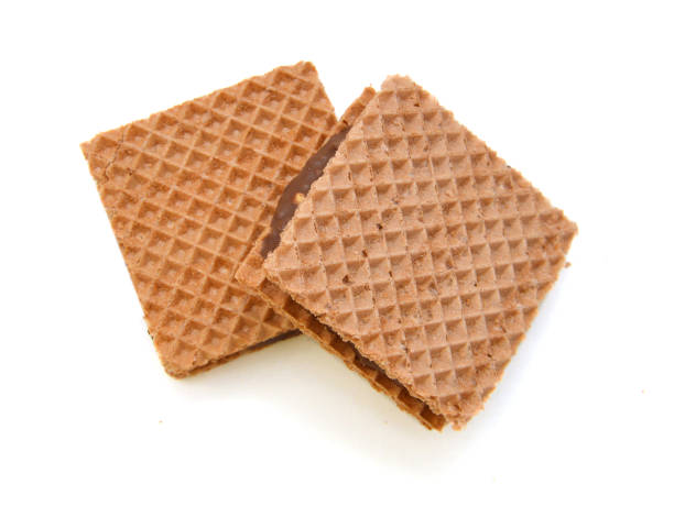 istock Wafers with chocolate on a white background 1269705628