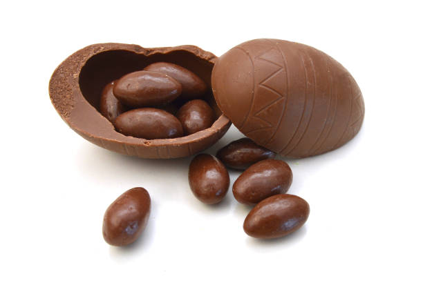 istock Dark brown Chocolate balls on white background 1269705863