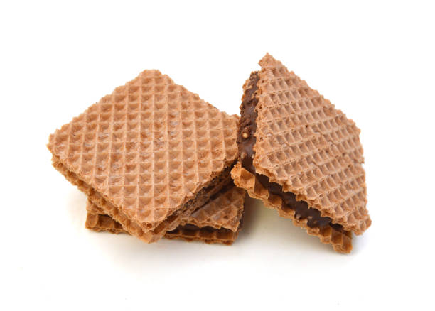 istock Wafers with chocolate on a white background 1269705875