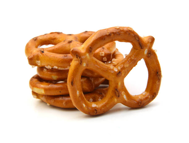 istock Salted pretzels on white background 1269706116