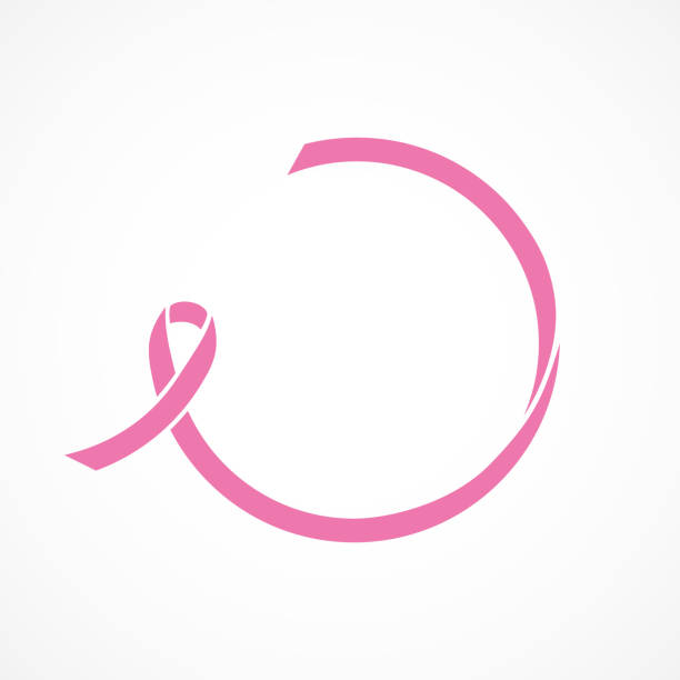 유방암 인식 리본의 벡터 이미지. 분홍색 리본. - breast cancer awareness ribbon stock illustrations