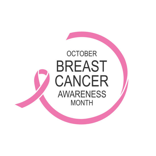 Vector image of breast cancer awareness ribbon.Poster design.October is cancer awareness month. Vector image of breast cancer awareness ribbon.Poster design.October is cancer awareness month. breast cancer stock illustrations