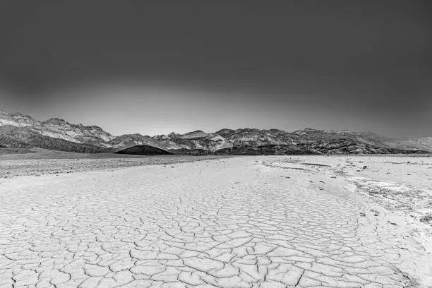 panoramic view of death valley in midday heat