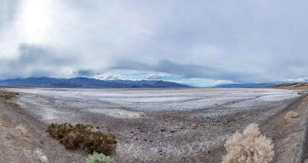 panoramic view of death valley in midday heat