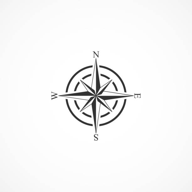 obraz wektorowy ikony kompasu. - compass travel symbol planning stock illustrations