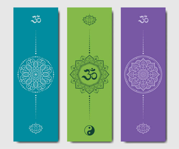 Bộ Thảm Yoga Thiết Kế Hoa Sen Om Và Yinyang Theo Phong Cách Phương Đông Để Trang Trí Thiết Bị Thể Thao Đồ Trang Trí Dân Tộc Ấn Độ Đầy Màu Sắc