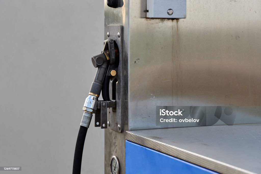 Equipment for refueling cars with propane-butane gas Business Stock Photo