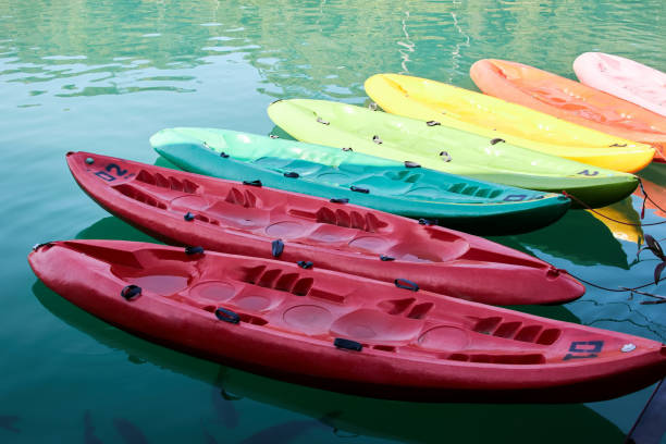 istock Several multi-colored plastic boats await tourists for walking 1269711813
