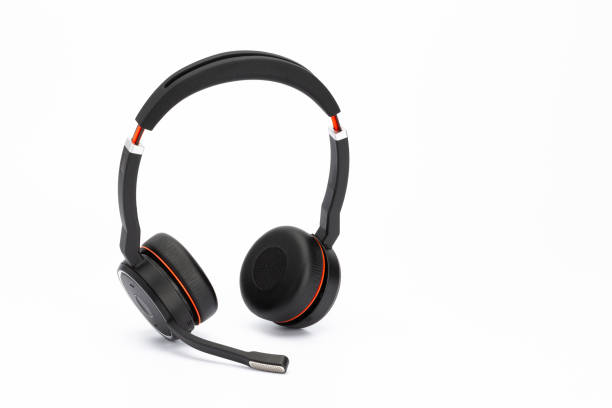 istock Black headphones with microphone 1269713038