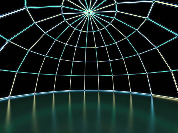 istock Neon abstract background of lines. 3D illustration 1269714331