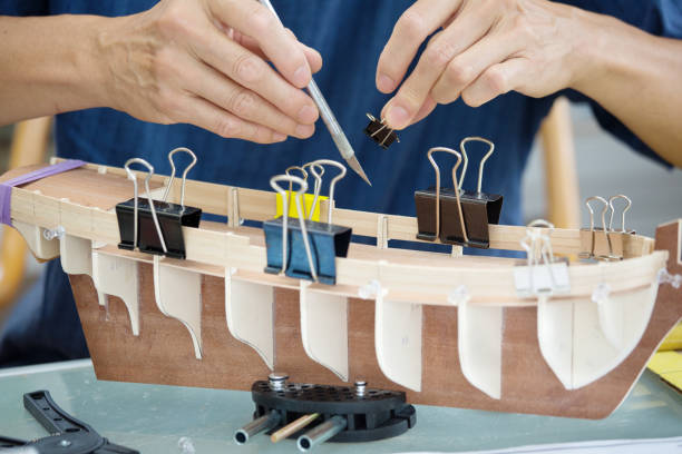 istock Retirement Hobby Leisure - Building Wooden Ship Kit Model 1269717501