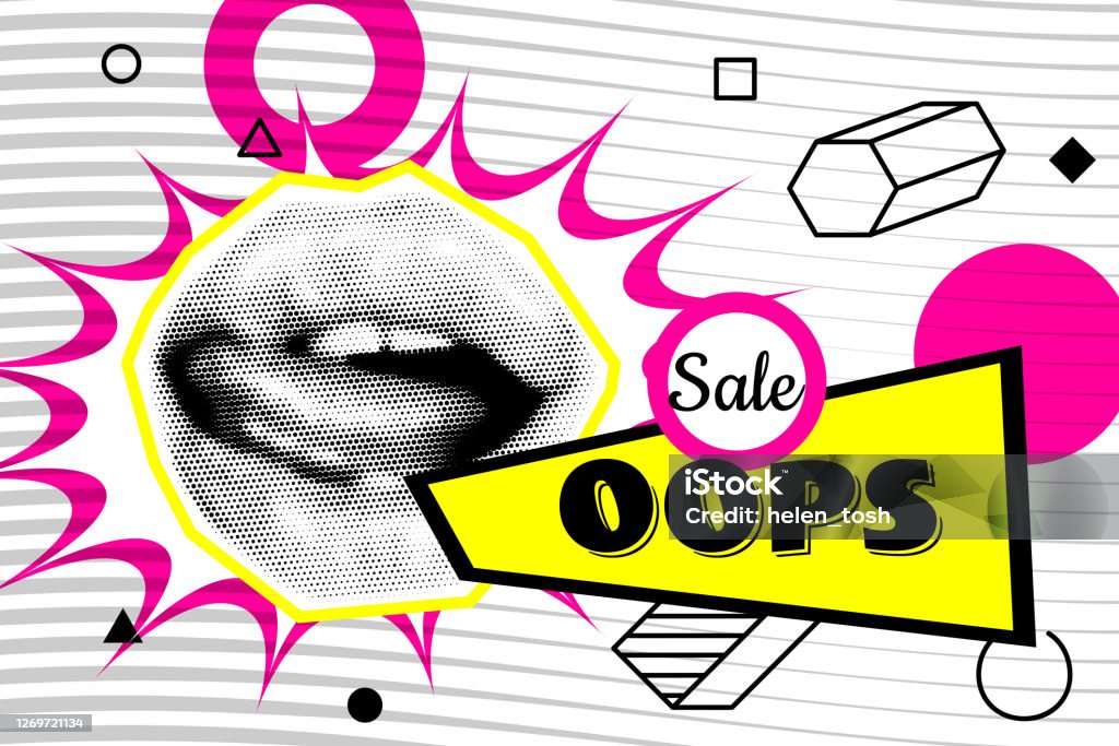 Hitster Pop Banner For Sale Modern Hipster Pop Art Open Mouth Stock Illustration ...