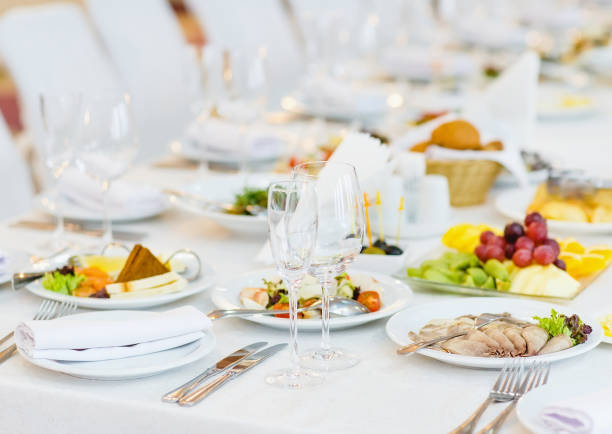istock beautifully served table in a restaurant on a white tablecloth 1269721302