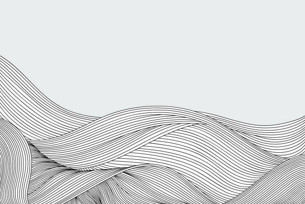 illustrations, cliparts, dessins animés et icônes de fond de doodle de flux abstrait - wave pattern abstract swirl pattern