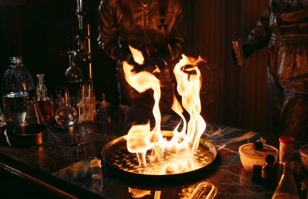 Explosion during the experiment. Unsuccessful experiment in the chemical laboratory.