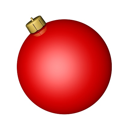 3D Red Christmas Ornament, Christmas Ball
