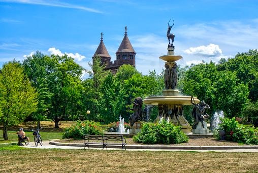 Corning Fountain and Civil War Memorial in Bushnell Park, Hartford, Connecticut